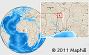 Shaded Relief Location Map of Cobli, highlighted parent region, within the entire country