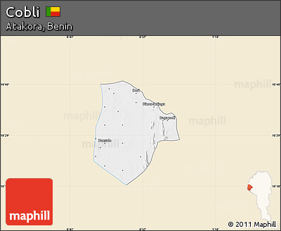 Classic Style Map of Cobli, single color outside