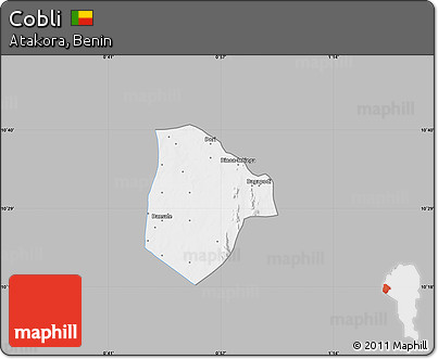Gray Map of Cobli, single color outside