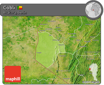 Physical Map of Cobli, satellite outside