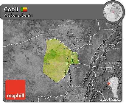Satellite Map of Cobli, desaturated