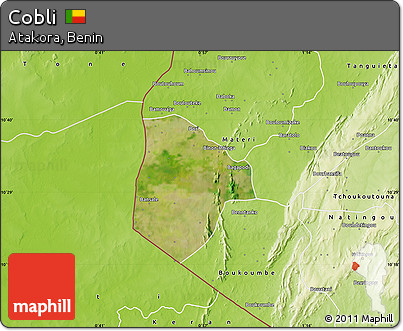 Satellite Map of Cobli, physical outside
