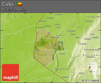 Satellite Map of Cobli, physical outside