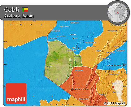 Satellite Map of Cobli, political outside