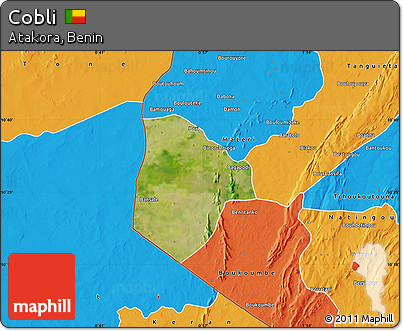 Satellite Map of Cobli, political outside