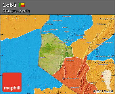 Satellite Map of Cobli, political outside