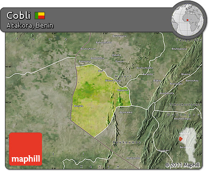 Satellite Map of Cobli, semi-desaturated