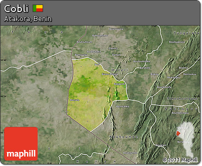 Satellite Map of Cobli, semi-desaturated
