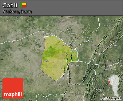 Satellite Map of Cobli, semi-desaturated