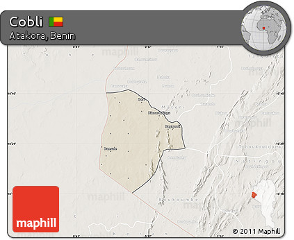 Shaded Relief Map of Cobli, lighten