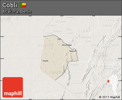 Shaded Relief Map of Cobli, lighten