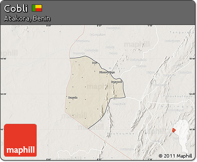 Shaded Relief Map of Cobli, lighten