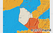 Shaded Relief Map of Cobli, political outside