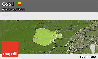 Physical Panoramic Map of Cobli, darken
