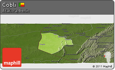 Physical Panoramic Map of Cobli, darken