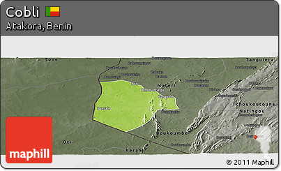 Physical Panoramic Map of Cobli, darken, semi-desaturated