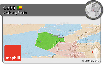 Political Panoramic Map of Cobli, lighten