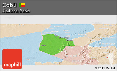 Political Panoramic Map of Cobli, lighten