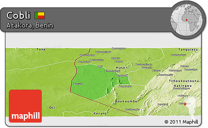 Political Panoramic Map of Cobli, physical outside