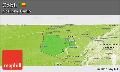 Political Panoramic Map of Cobli, physical outside