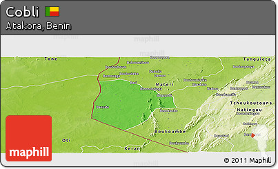 Political Panoramic Map of Cobli, physical outside
