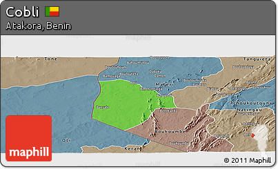 Political Panoramic Map of Cobli, semi-desaturated