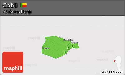Political Panoramic Map of Cobli, single color outside