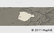 Shaded Relief Panoramic Map of Cobli, darken