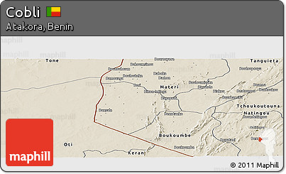 Shaded Relief Panoramic Map of Cobli