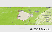 Shaded Relief Panoramic Map of Cobli, physical outside