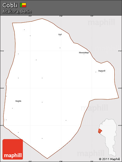 Classic Style Simple Map of Cobli, cropped outside