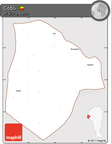Classic Style Simple Map of Cobli, cropped outside