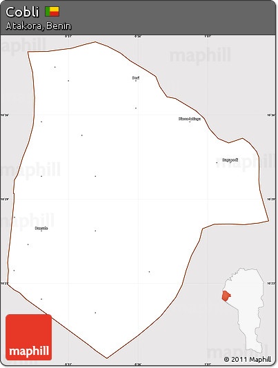 Classic Style Simple Map of Cobli, cropped outside