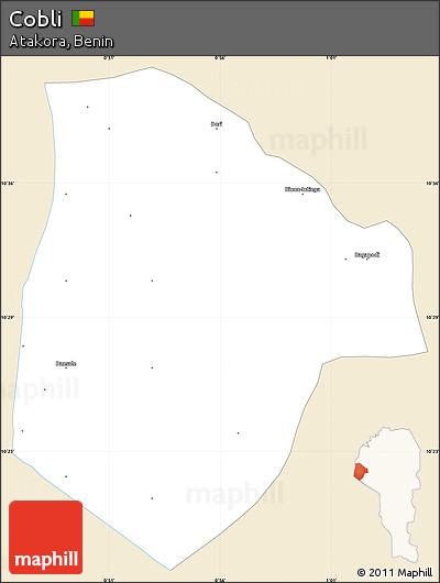 Classic Style Simple Map of Cobli, single color outside