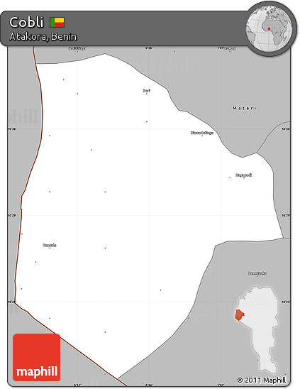 Gray Simple Map of Cobli
