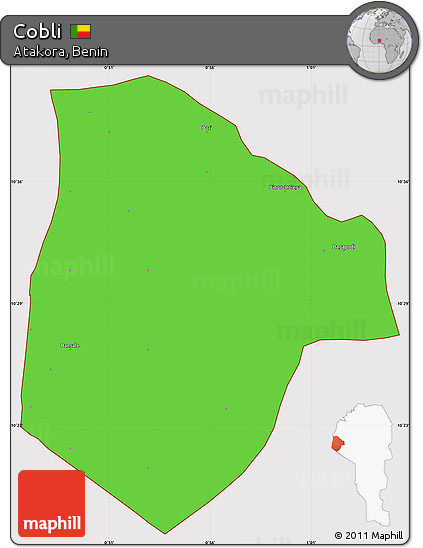 Political Simple Map of Cobli, cropped outside