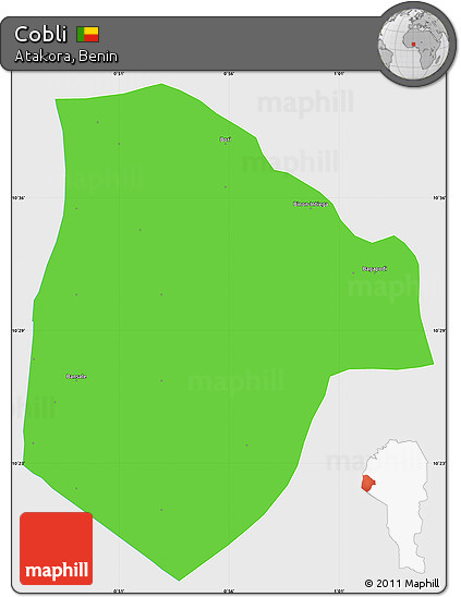 Political Simple Map of Cobli, single color outside