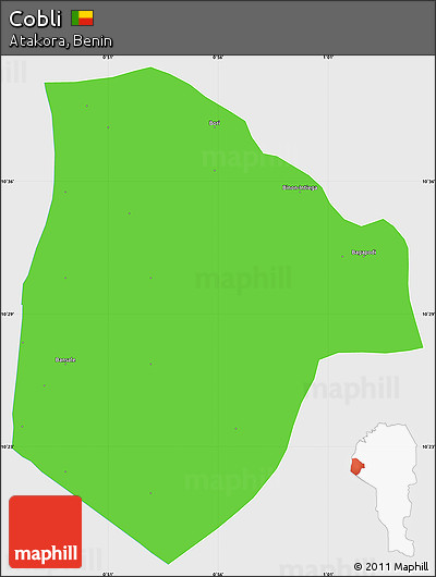 Political Simple Map of Cobli, single color outside