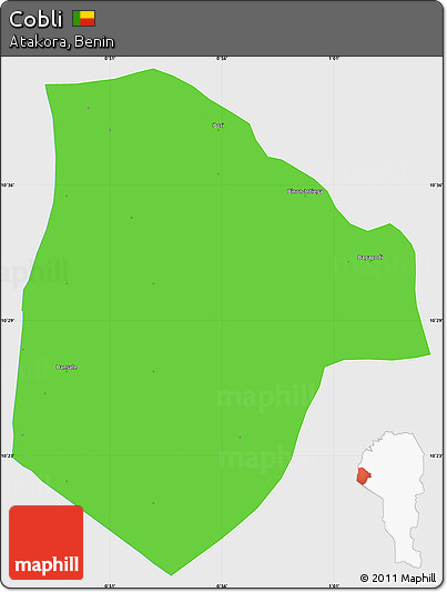 Political Simple Map of Cobli, single color outside