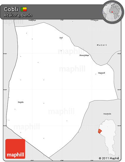 Silver Style Simple Map of Cobli