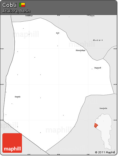Silver Style Simple Map of Cobli