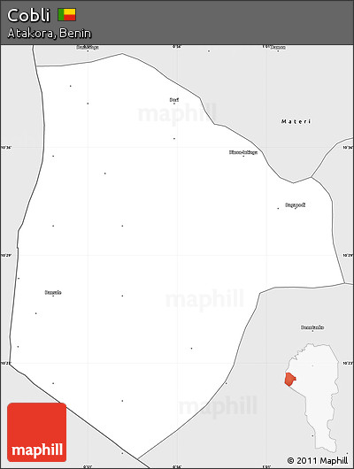 Silver Style Simple Map of Cobli