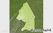 Physical Map of Kerou, darken