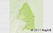 Physical Map of Kerou, lighten