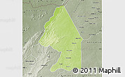 Physical Map of Kerou, semi-desaturated