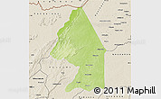 Physical Map of Kerou, shaded relief outside