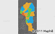 Political Map of Atakora, darken, desaturated