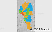 Political Map of Atakora, lighten, desaturated