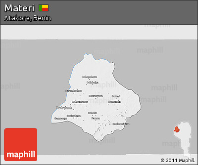 Gray 3D Map of Materi, single color outside