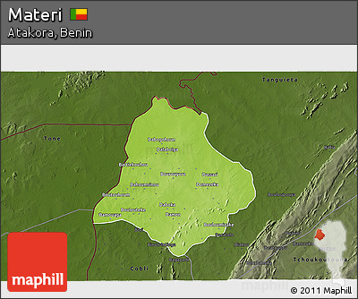 Physical 3D Map of Materi, darken